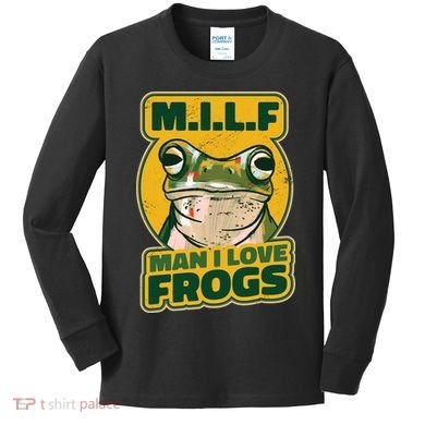 MILF Man I Love Frogs Funny Kids Long Sleeve Shirt