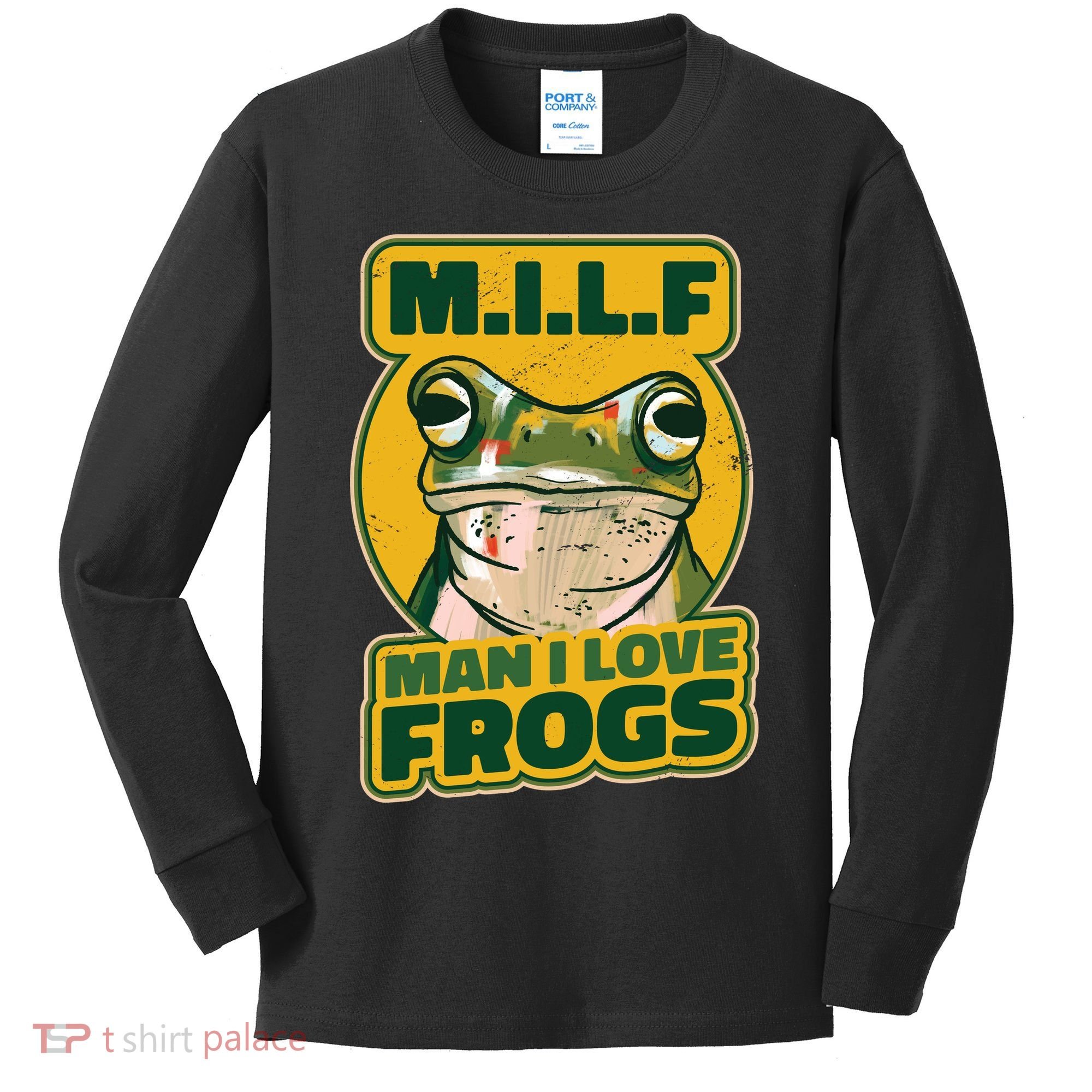 MILF Man I Love Frogs Funny Kids Long Sleeve Shirt