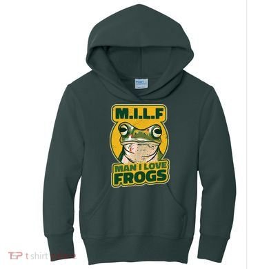 MILF Man I Love Frogs Funny Kids Hoodie