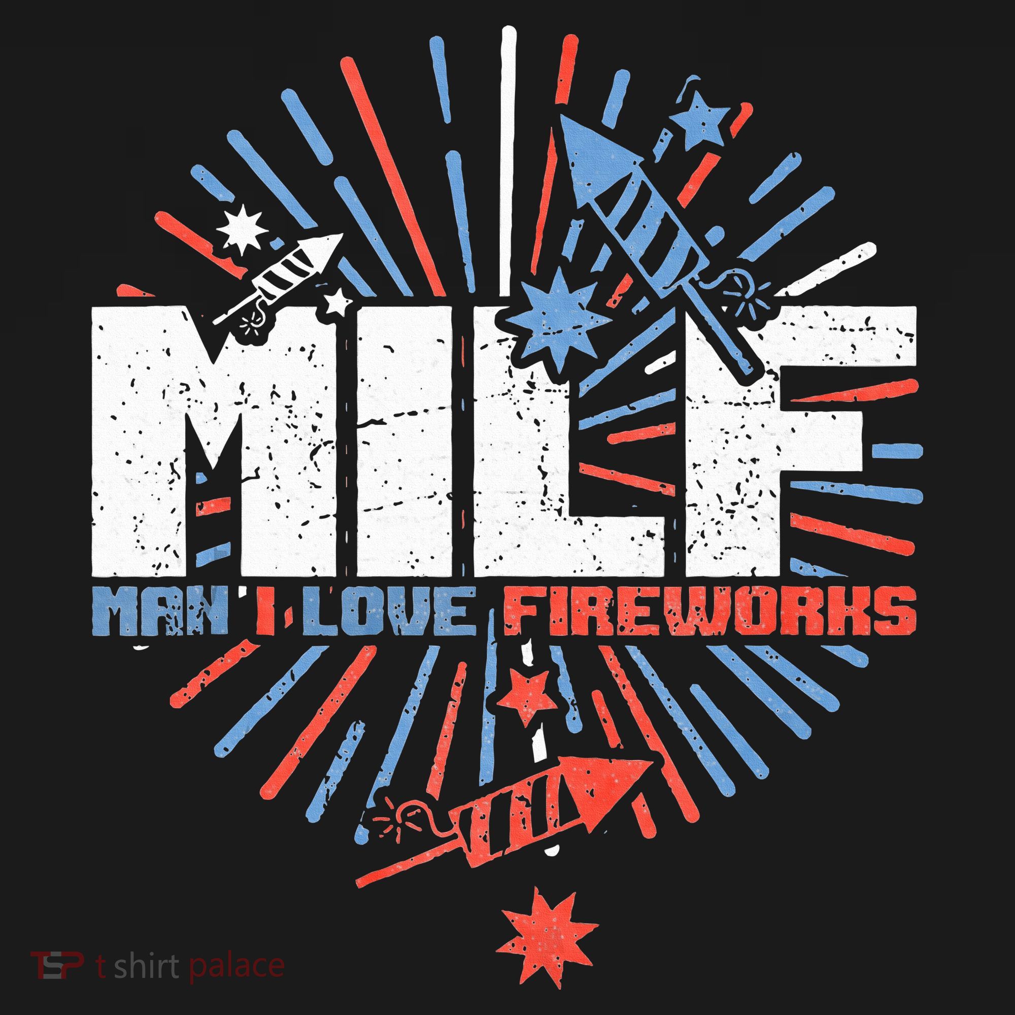 Milk Man I Love Fireworks American Patriotic Doggie Tank