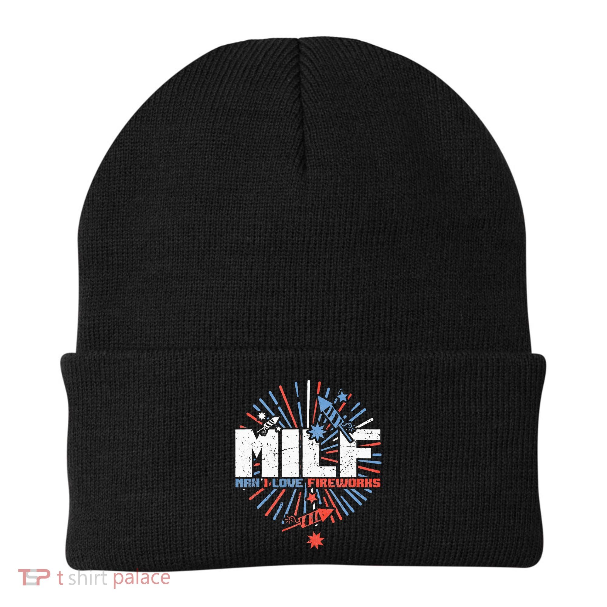 Milk Man I Love Fireworks American Patriotic Beanie