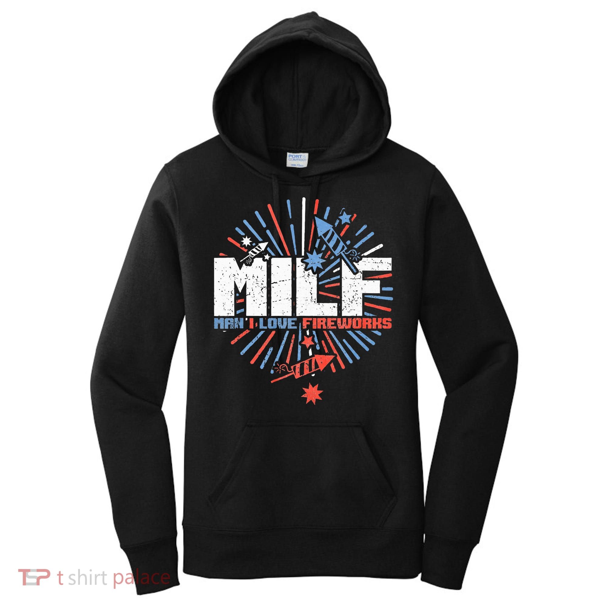 Milk Man I Love Fireworks American Patriotic Women's Hoodie