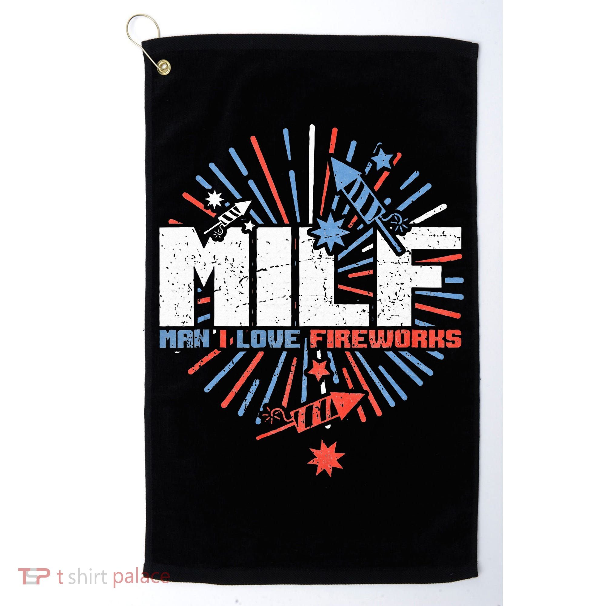 Milk Man I Love Fireworks American Patriotic Golf Towel