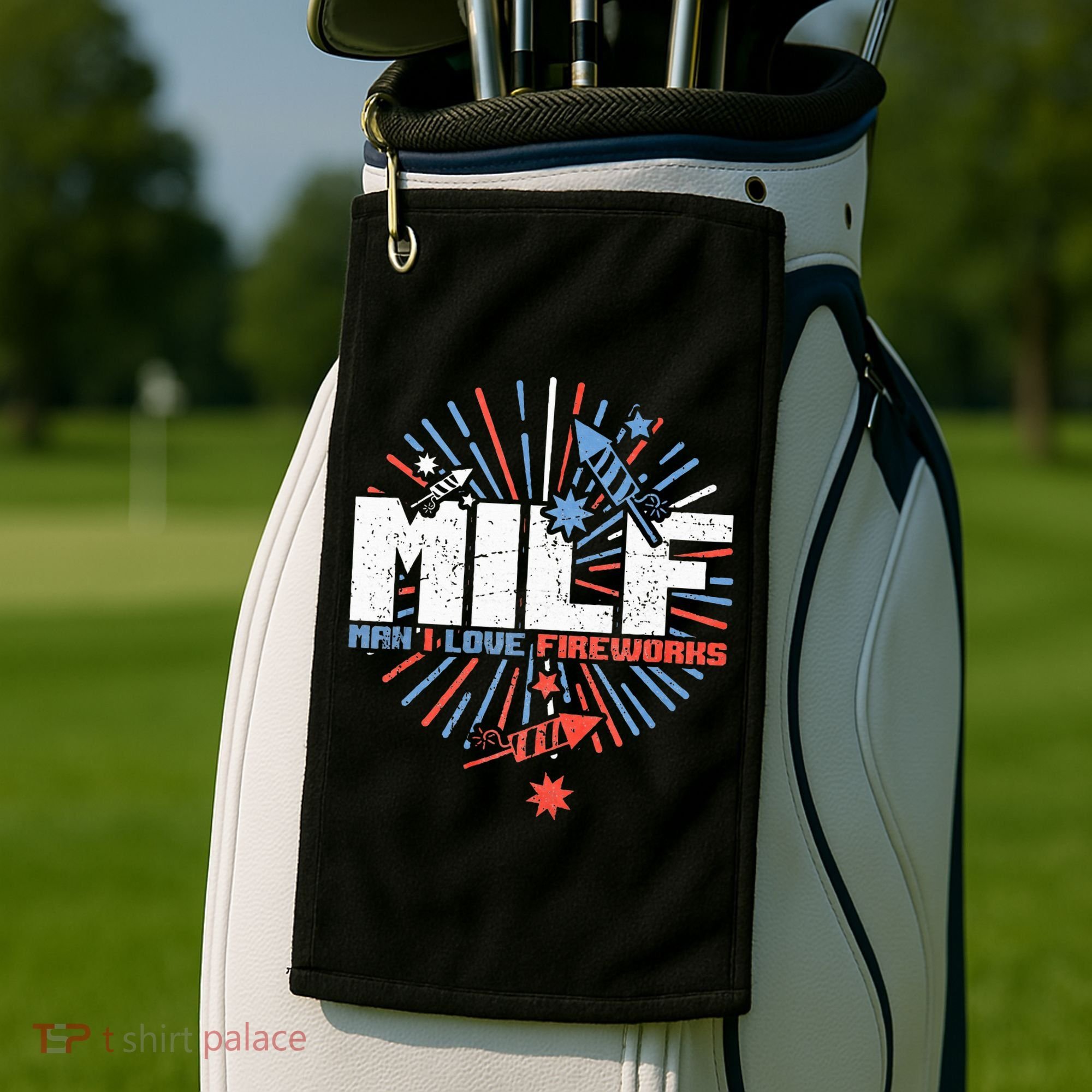 Milk Man I Love Fireworks American Patriotic Golf Towel
