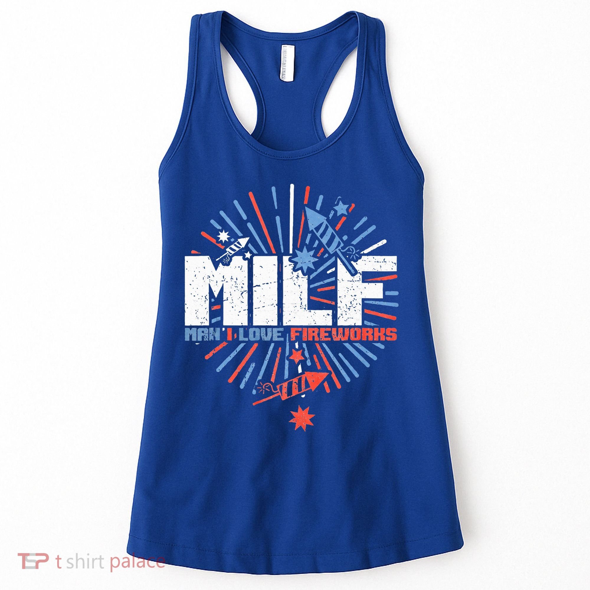 Milk Man I Love Fireworks American Patriotic Women's Tank Top
