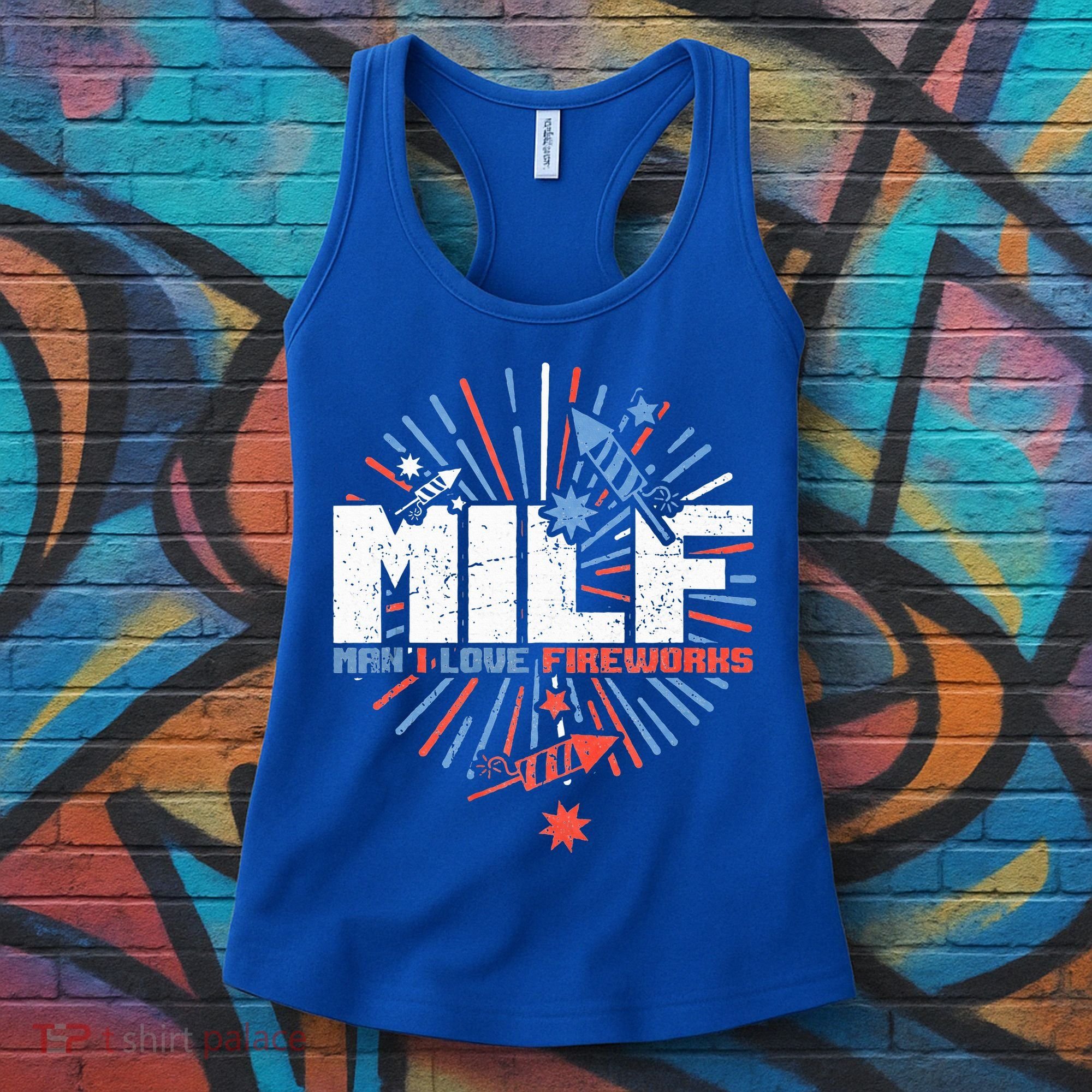 Milk Man I Love Fireworks American Patriotic Women's Tank Top