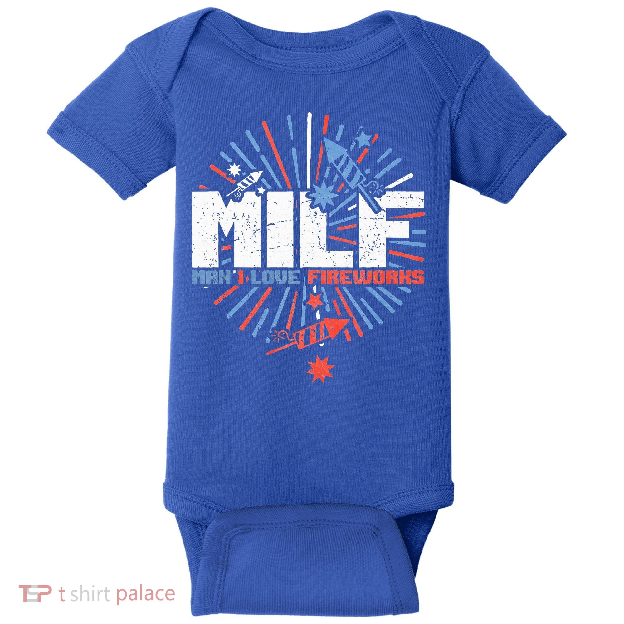 Milk Man I Love Fireworks American Patriotic Baby Bodysuit