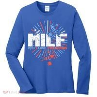 Milk Man I Love Fireworks American Patriotic Women's Long Sleeve Shirt thumb 0