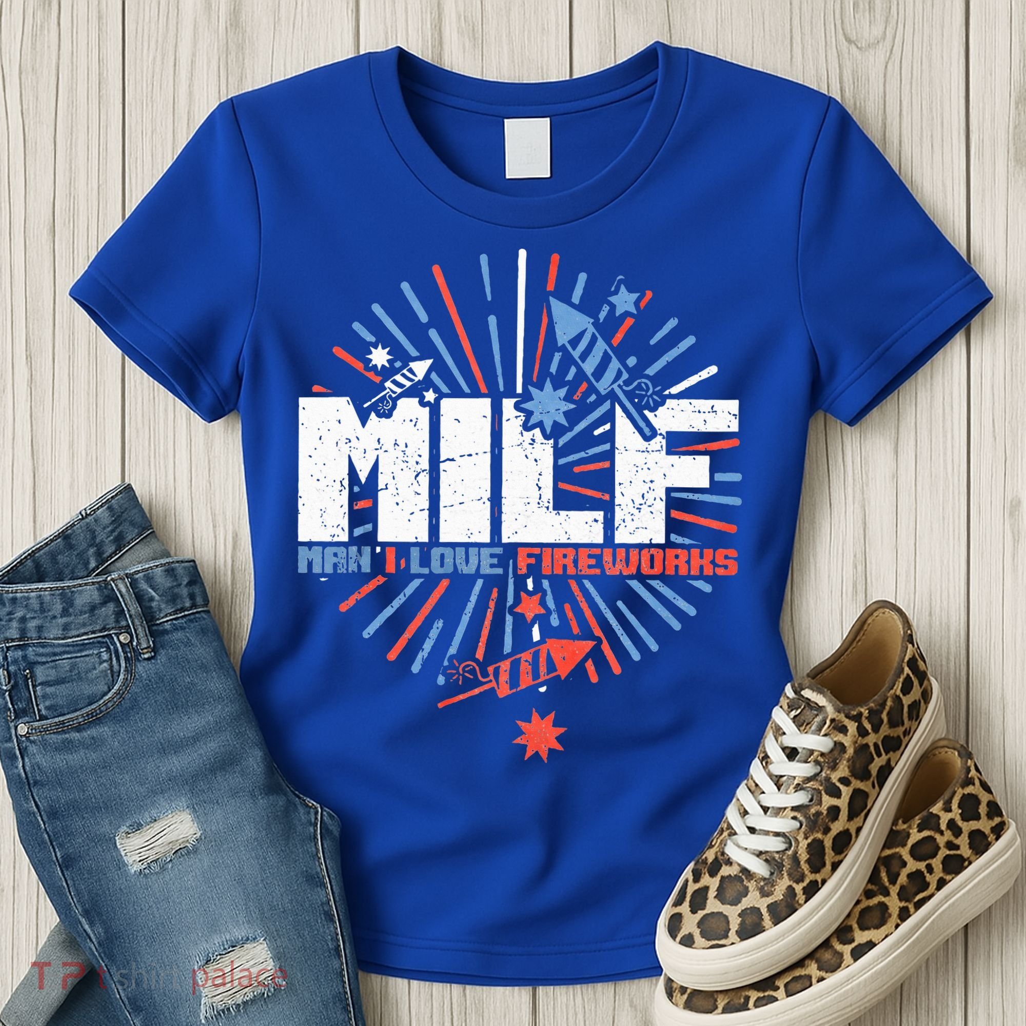 Milk Man I Love Fireworks American Patriotic Women's T-Shirt