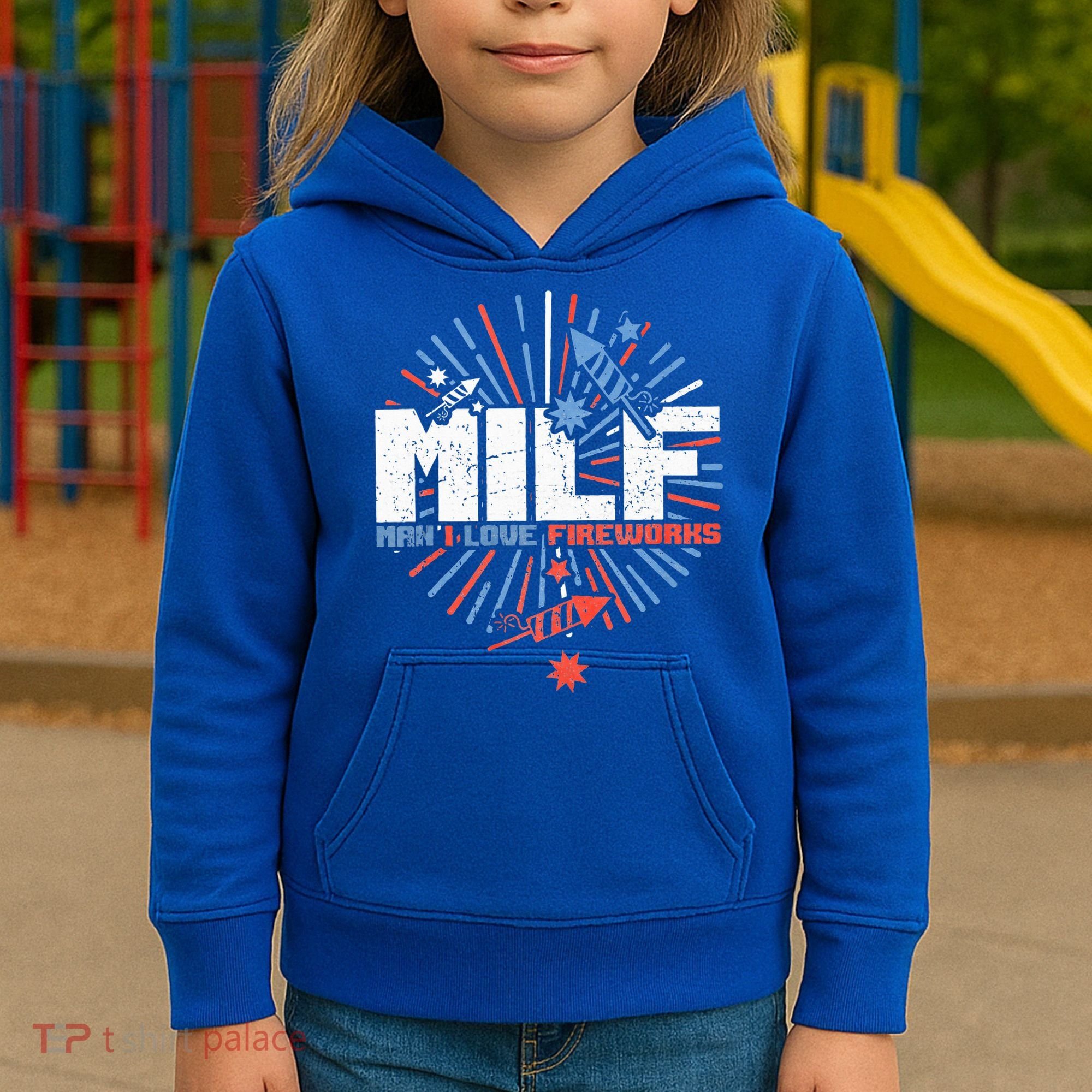 Milk Man I Love Fireworks American Patriotic Kids Hoodie