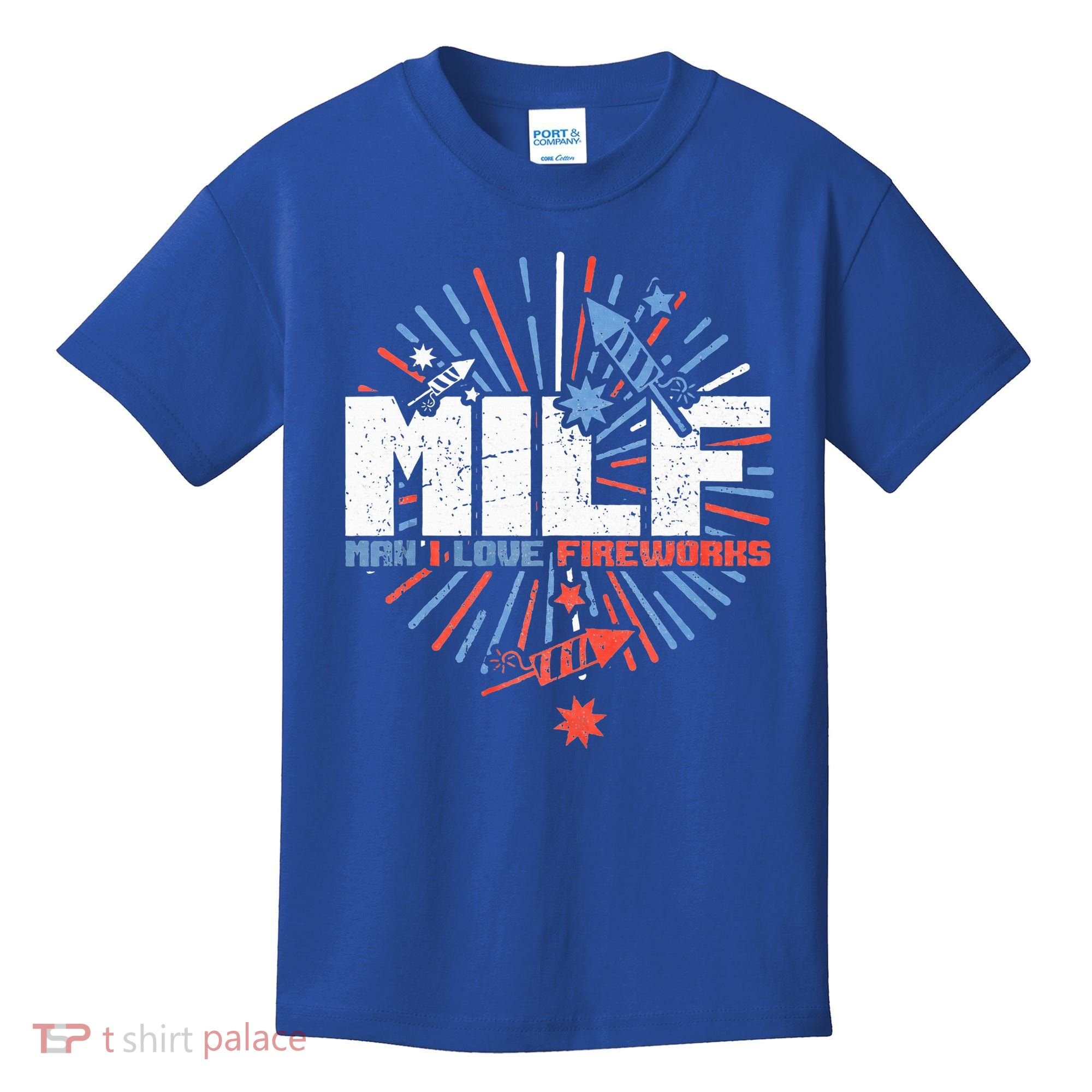 Milk Man I Love Fireworks American Patriotic Kids T-Shirt