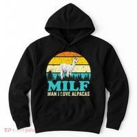 Milf Man I Love Alpacas Cute Lama Funny Alpaca Hoodie thumb 0