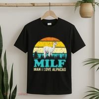 Milf Man I Love Alpacas Cute Lama Funny Alpaca T-Shirt thumb 2