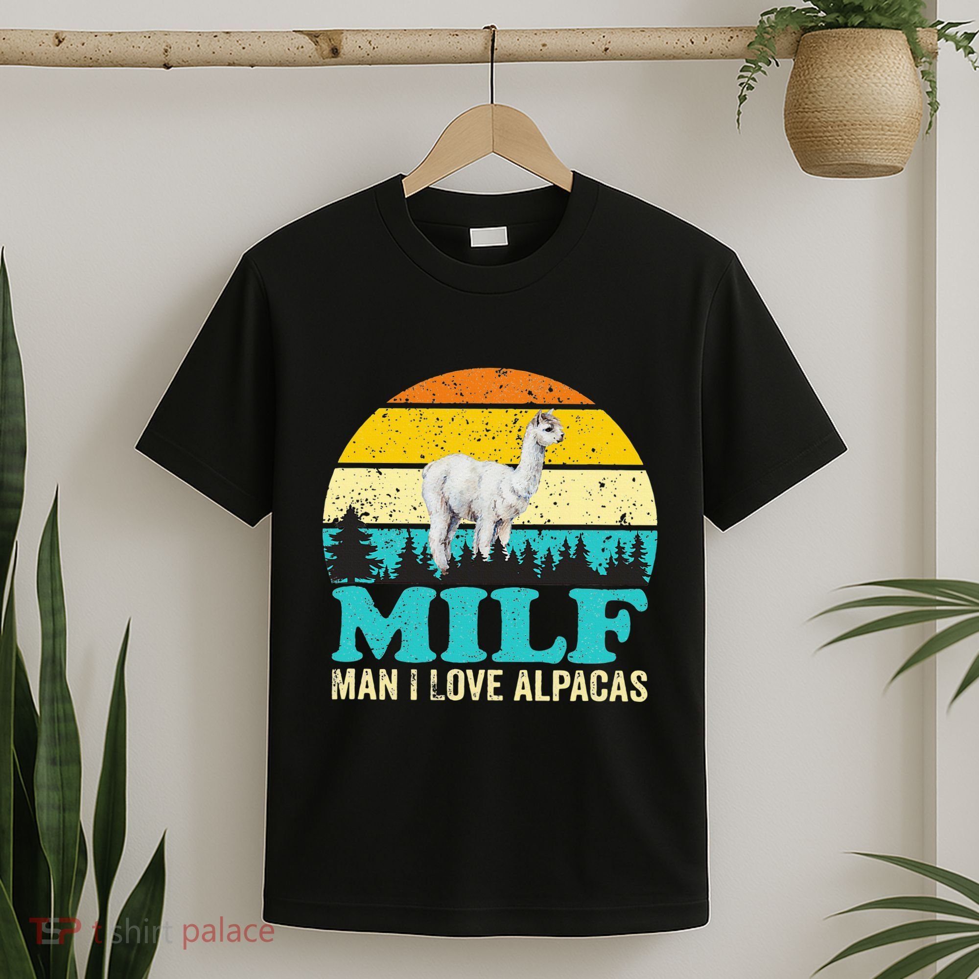 Milf Man I Love Alpacas Cute Lama Funny Alpaca T-Shirt
