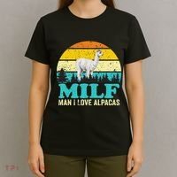 Milf Man I Love Alpacas Cute Lama Funny Alpaca T-Shirt thumb 4