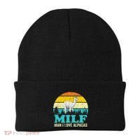 Milf Man I Love Alpacas Cute Lama Funny Alpaca Beanie thumb 0