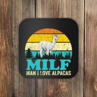 Milf Man I Love Alpacas Cute Lama Funny Alpaca Coaster thumb 0