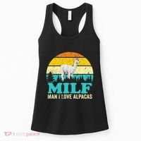 Milf Man I Love Alpacas Cute Lama Funny Alpaca Women's Tank Top thumb 0