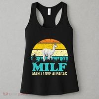 Milf Man I Love Alpacas Cute Lama Funny Alpaca Women's Tank Top thumb 3