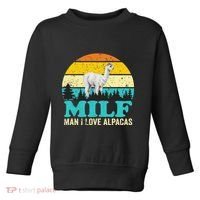Milf Man I Love Alpacas Cute Lama Funny Alpaca Toddler Sweatshirt thumb 0