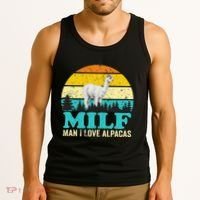 Milf Man I Love Alpacas Cute Lama Funny Alpaca Tank Top thumb 3