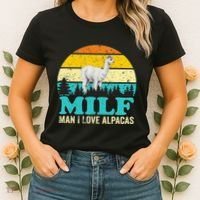 Milf Man I Love Alpacas Cute Lama Funny Alpaca Women's T-Shirt thumb 2