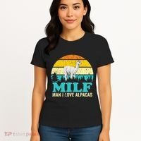 Milf Man I Love Alpacas Cute Lama Funny Alpaca Women's T-Shirt thumb 4