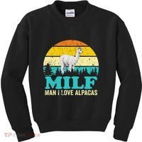 Milf Man I Love Alpacas Cute Lama Funny Alpaca Kids Sweatshirt thumb 0