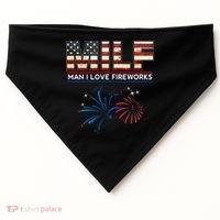 Milf Man I Love Fireworks Funny American Patriotic July 4th USA-Made Doggie Bandana thumb 0
