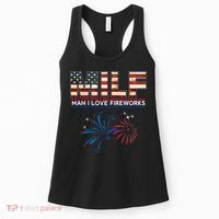 Milf Man I Love Fireworks Funny American Patriotic July 4th Women's Tank Top thumb 0