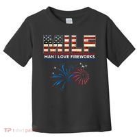 Milf Man I Love Fireworks Funny American Patriotic July 4th Toddler T-Shirt thumb 0