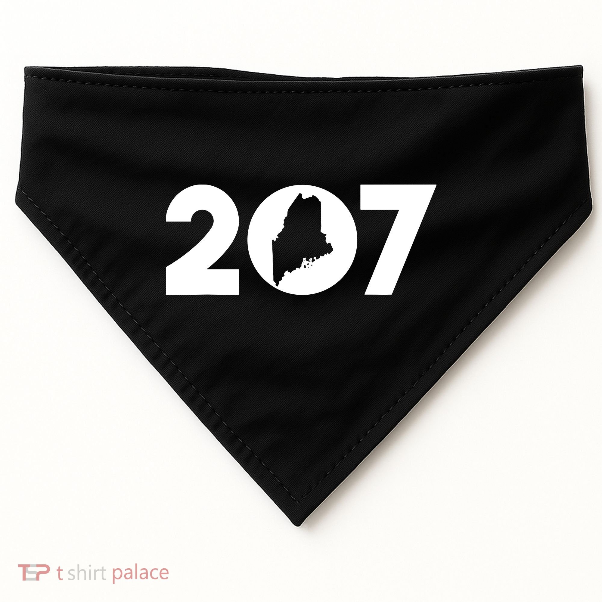 Maine Map Inside The 207 Area Code Maine Me Pride USA-Made Doggie Bandana