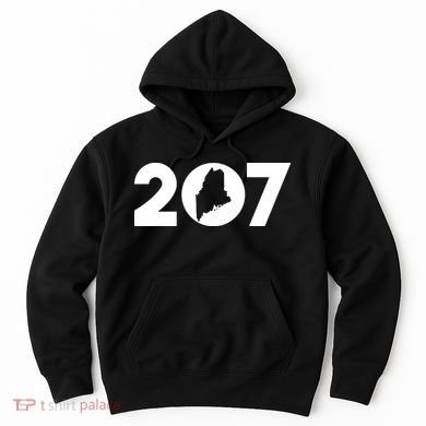 Maine Map Inside The 207 Area Code Maine Me Pride Hoodie
