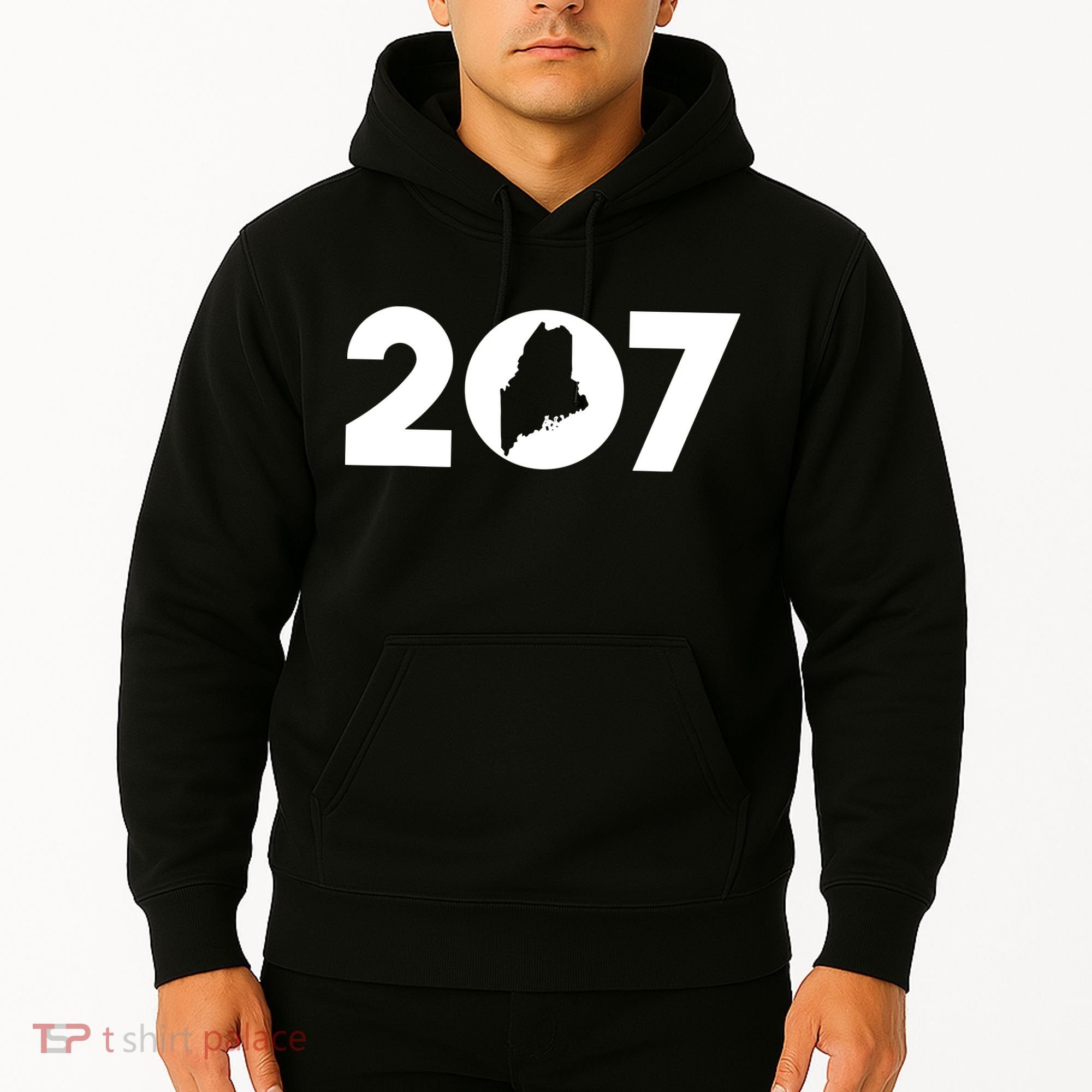 Maine Map Inside The 207 Area Code Maine Me Pride Hoodie