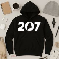 Maine Map Inside The 207 Area Code Maine Me Pride Hoodie thumb 3