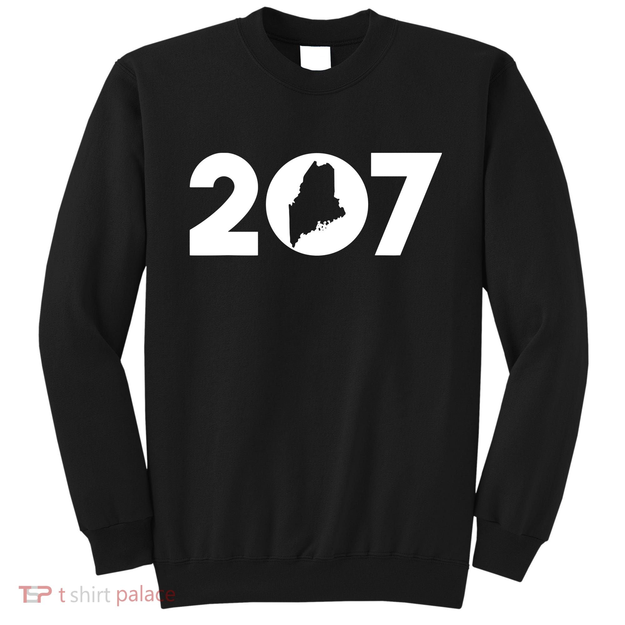 Maine Map Inside The 207 Area Code Maine Me Pride Sweatshirt