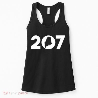 Maine Map Inside The 207 Area Code Maine Me Pride Women's Tank Top