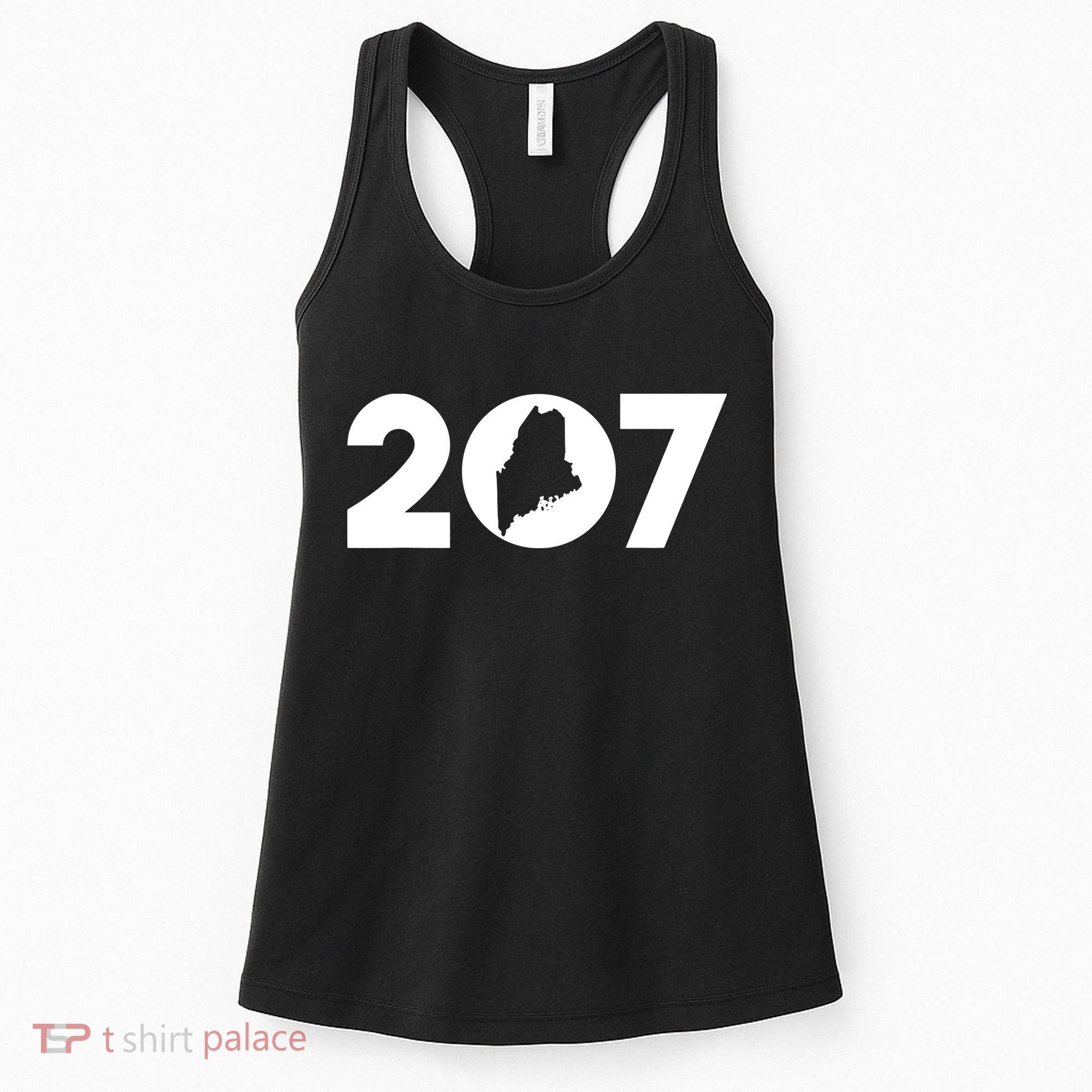 Maine Map Inside The 207 Area Code Maine Me Pride Women's Tank Top
