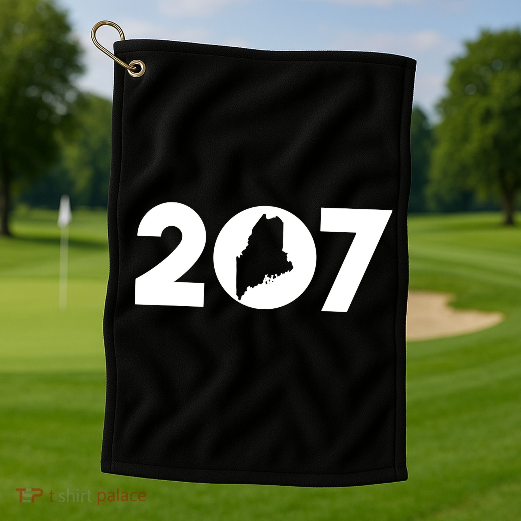 Maine Map Inside The 207 Area Code Maine Me Pride Golf Towel