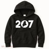 Maine Map Inside The 207 Area Code Maine Me Pride Kids Hoodie thumb 0