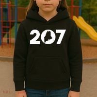 Maine Map Inside The 207 Area Code Maine Me Pride Kids Hoodie thumb 3