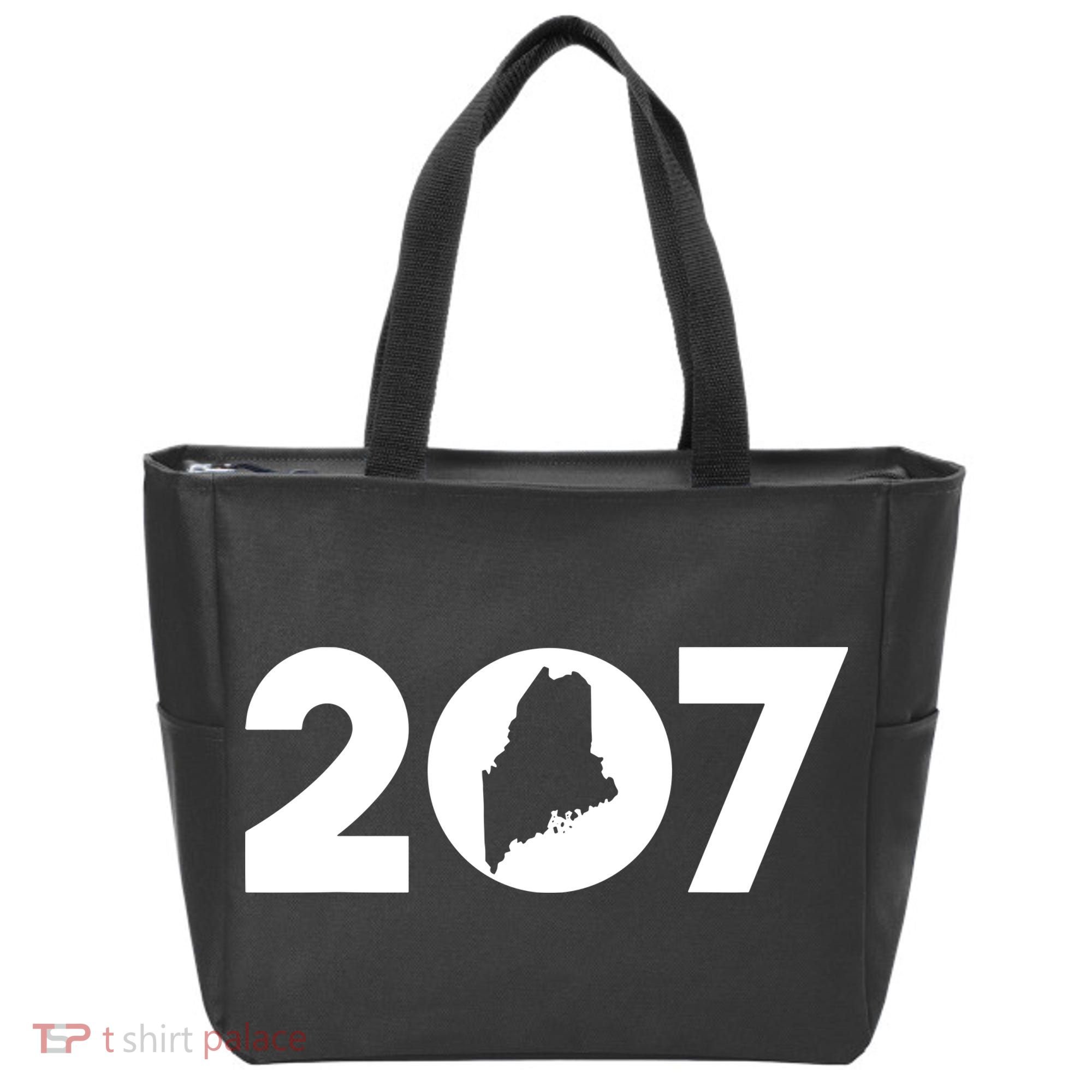Maine Map Inside The 207 Area Code Maine Me Pride Tote Bag