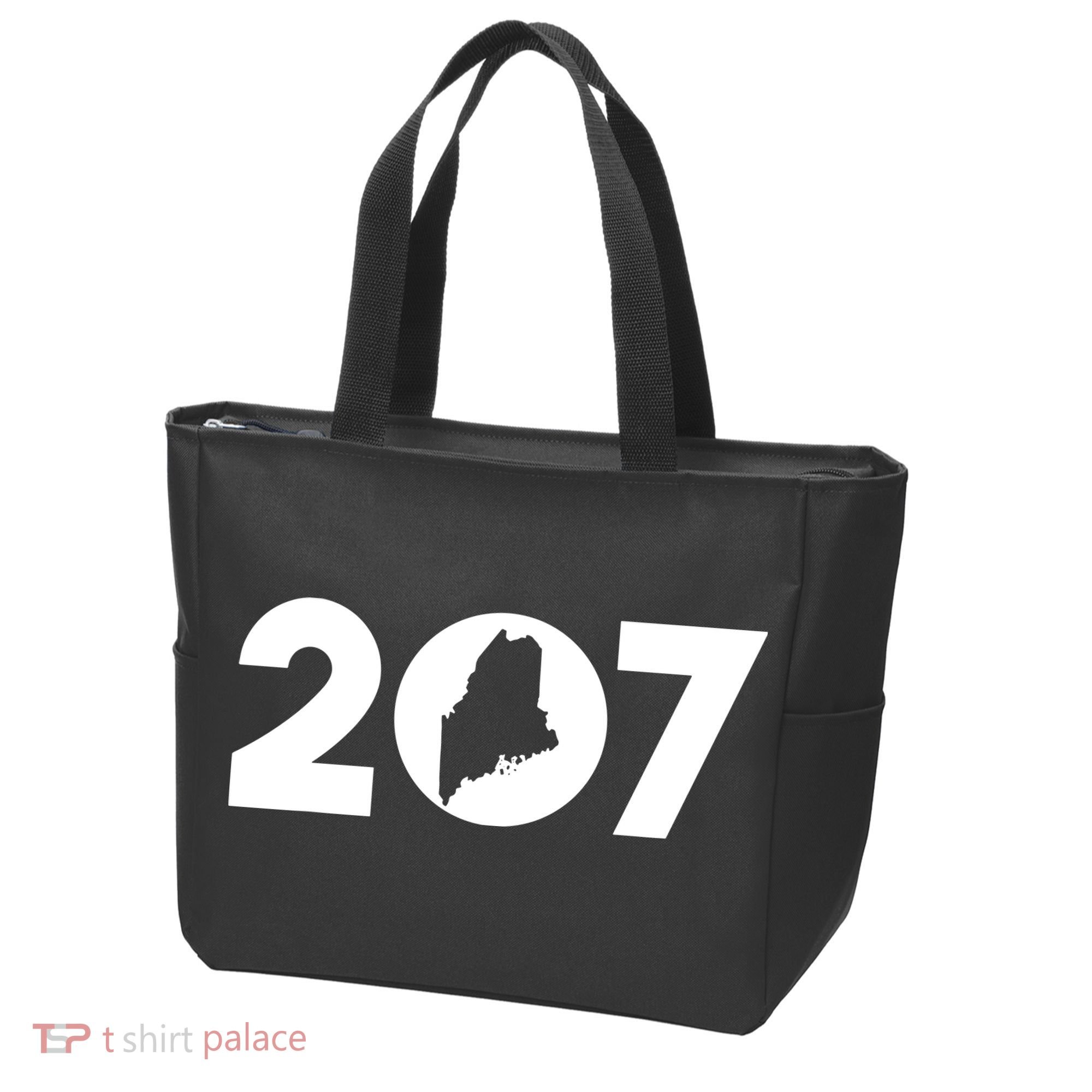 Maine Map Inside The 207 Area Code Maine Me Pride Tote Bag