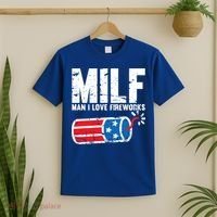 MILF Man I Love Fireworks 4th Of July Funny Fourth Of July T-Shirt thumb 2