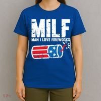 MILF Man I Love Fireworks 4th Of July Funny Fourth Of July T-Shirt thumb 4