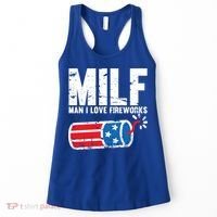 MILF Man I Love Fireworks 4th Of July Funny Fourth Of July Women's Tank Top thumb 0