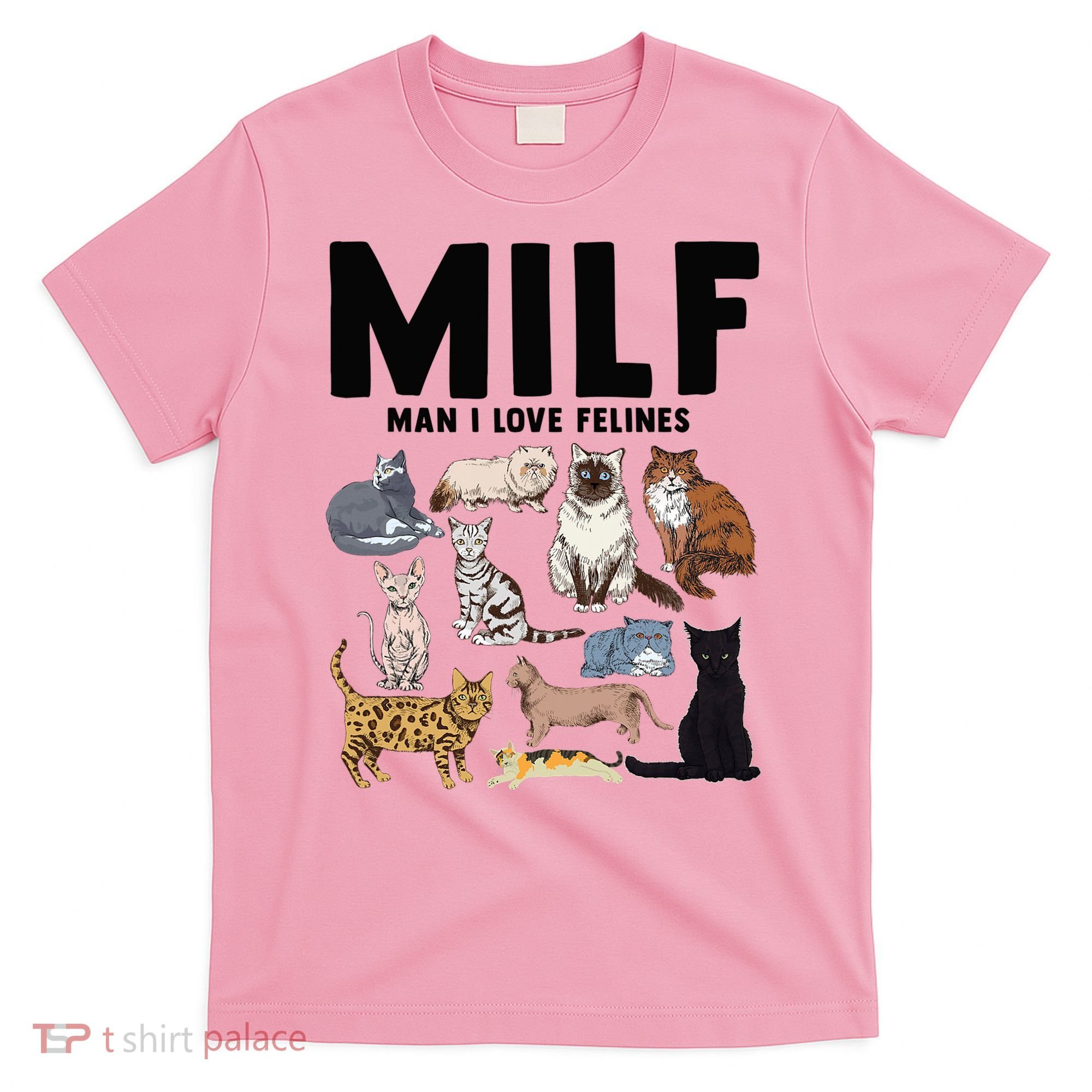 MILF Man I Love Felines Funny Cat Vintage T-Shirt