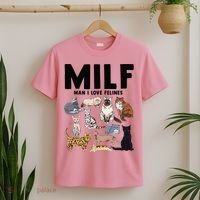 MILF Man I Love Felines Funny Cat Vintage T-Shirt thumb 2