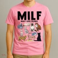 MILF Man I Love Felines Funny Cat Vintage T-Shirt thumb 3
