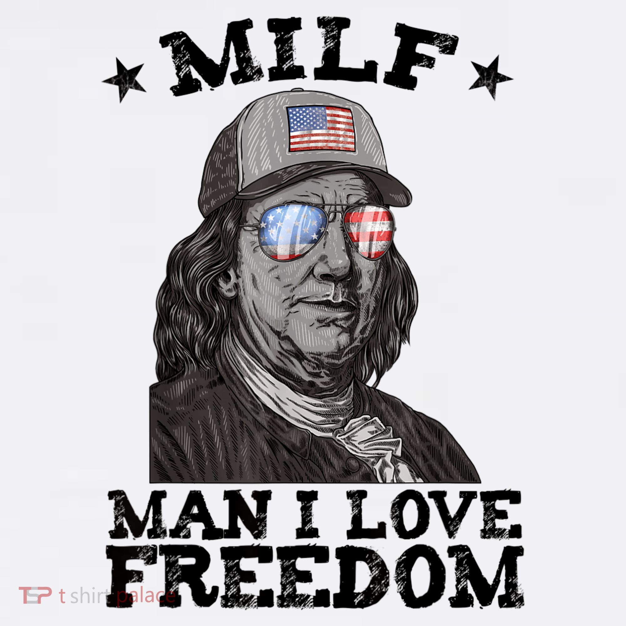 MILF Man I Love Freedom Ben Franklin 4th Of July Patriotic Women's Tank Top